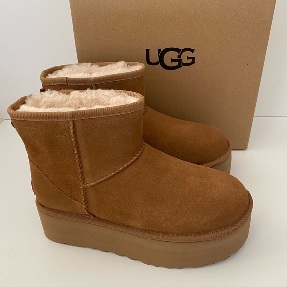 UGG Shoes - UGG Classic Mini Platform Boots Chestnut 8